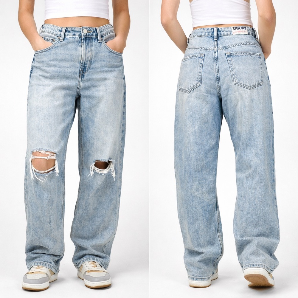 Refuge Men's Relaxed Distressed Jeans - Light Blue